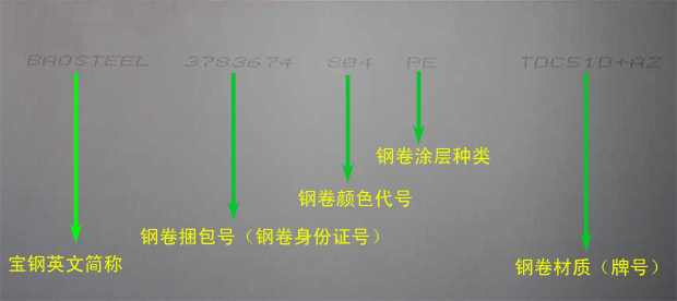 上海宝钢彩涂卷喷码真假识别